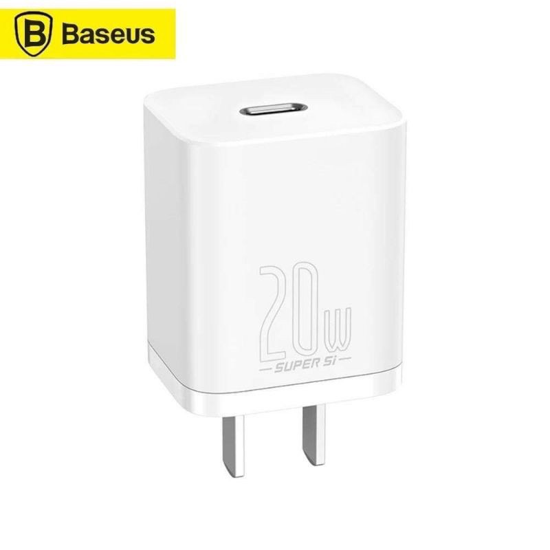 Bộ Sạc Nhanh Baseus 20W Super Si Mini USB C Hỗ Trợ QC3.0 PD Cho iPhone 12 / dây sạc 20W - Hàng chính hãng.