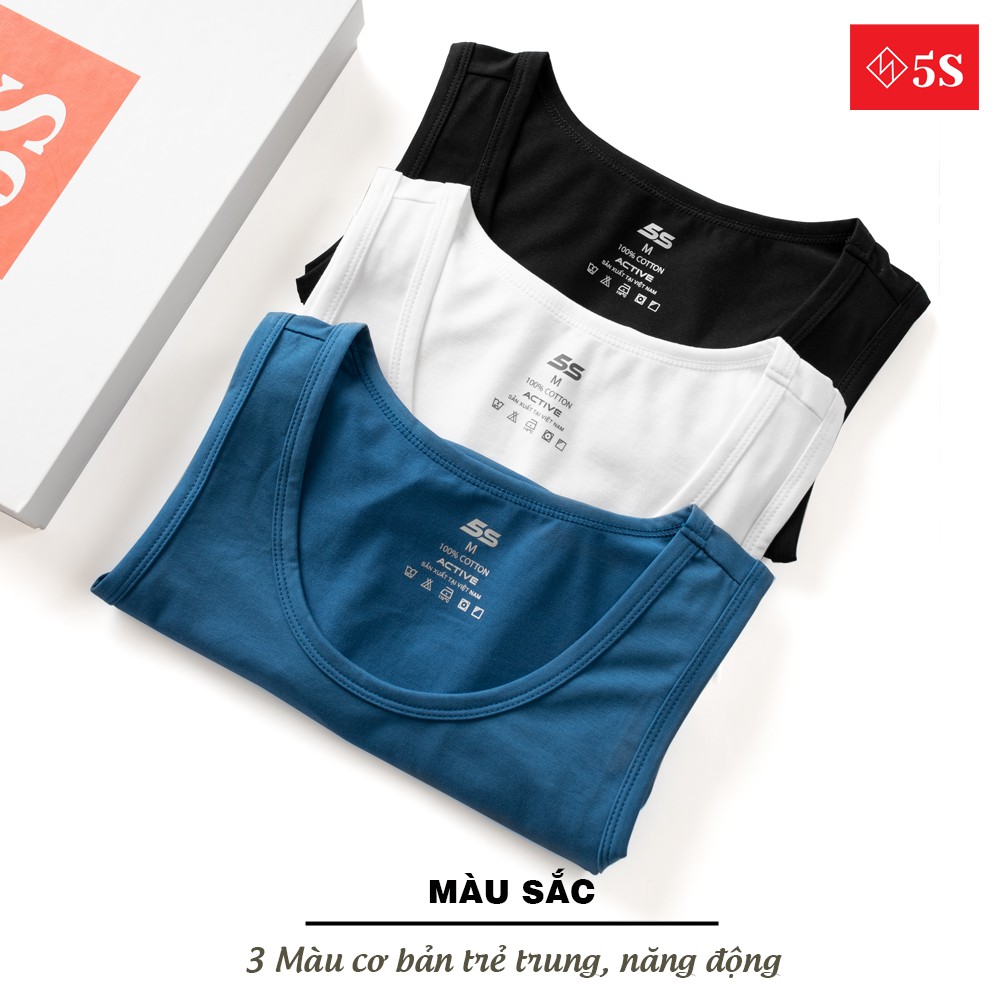 Áo Ba Lỗ Nam 5S (7 Màu), Chất Liệu Mềm Mại, Thấm Hút Tốt, Co Giãn Thoải Mái, Màu Sắc Trẻ Trung, Năng Động | BigBuy360 - bigbuy360.vn