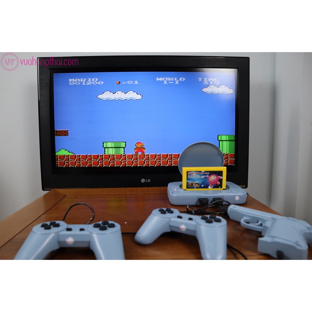 Máy chơi game 4 nút cổ điển có trò bắn vịt - Tích hợp sẵn 999999 trò, kèm băng 500 game không trùng