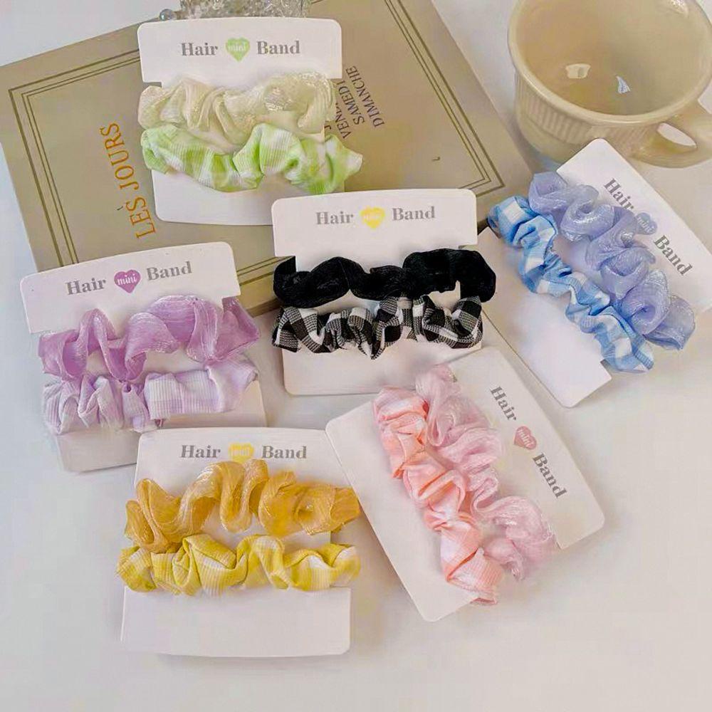 VANES1 Dây Buộc Tóc Vải Satin Màu Sắc Đơn Giản Phong Cách Retro Hàn Quốc