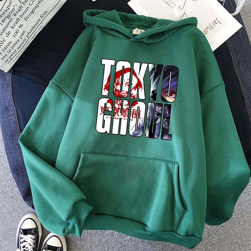 Áo Hoodie Dài Tay In Chữ Tokyo Ghoul Thời Trang Mùa Thu Cho Nữ