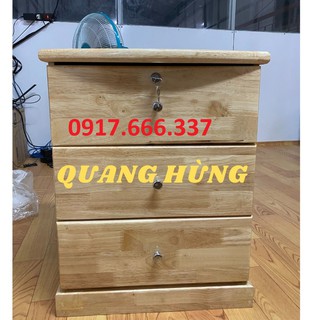 Tủ đầu giường 3 ngăn kéo gỗ tự nhiên cao cấp dành cho gia đình