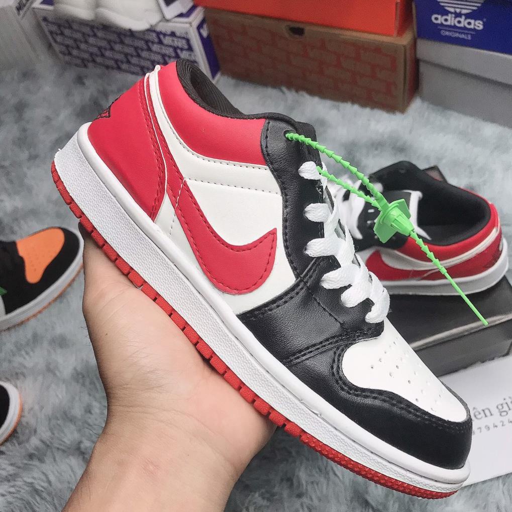 Giày thể thao jordan1 đen trắng cổ thấp, giày jordan1 low đủ màu đủ size mới hàng cao cấp