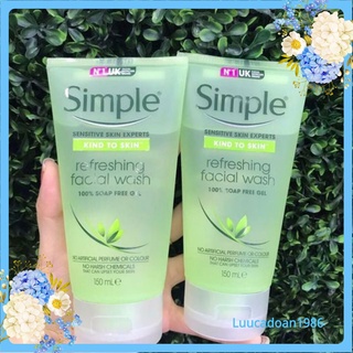 Sữa Rửa Mặt Dạng Gel Simple Kind To Skin Refreshing Facial Wash Gel