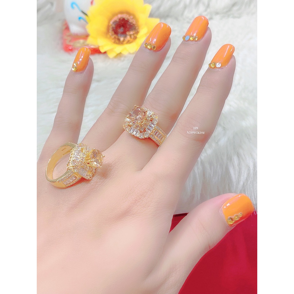 Nhẫn nữ đính xoàn N719 mạ vàng18 - vàng trắng cao cấp (giá tốt nhất)