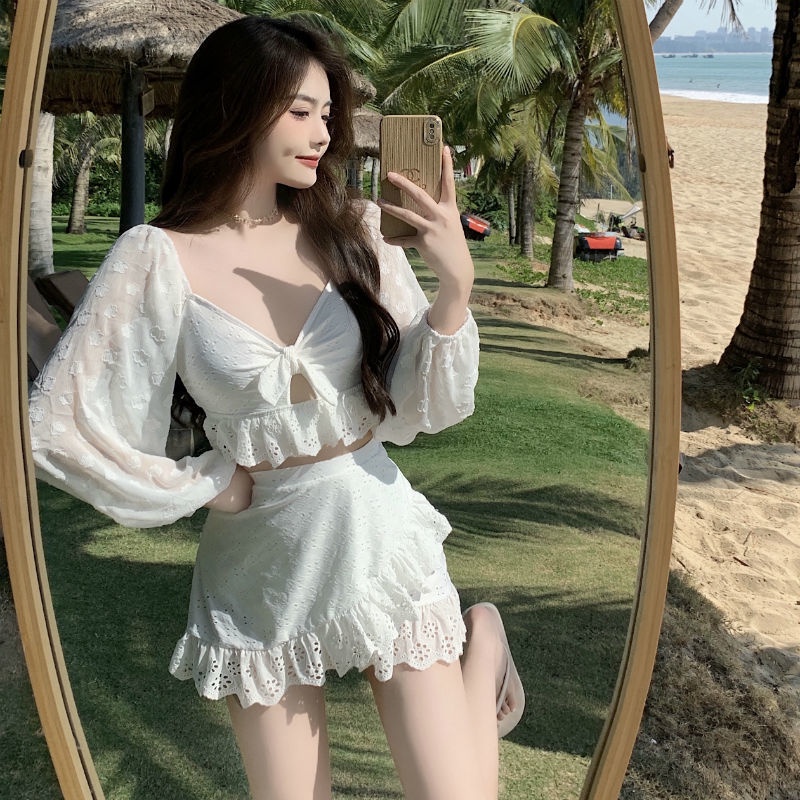 Áo Tắm Nữ Tay Dài Xẻ Tà Mới
