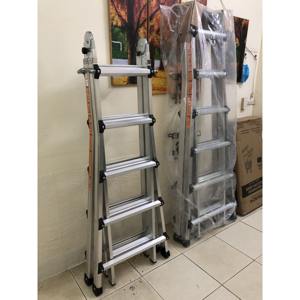 Thang gấp đa năng Hyundai Hàn Quốc LS-44 - BH 24 tháng - mở tối đa 4,5m. Thang rút lồng chữ A 2.15m
