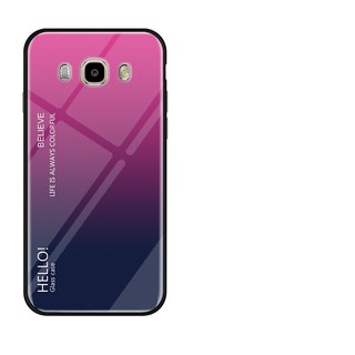 Tempered Glass Case For Samsung Galaxy J7 2016 Luxury Gradient Back Cover