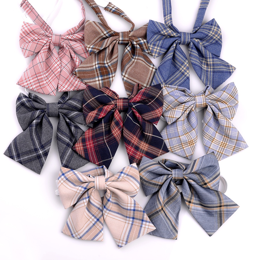 New Free KnotjkTie Women's Uniform Accessories All-Matching College Style Plaid Buckle Tie Casual Japanese Multicolor
