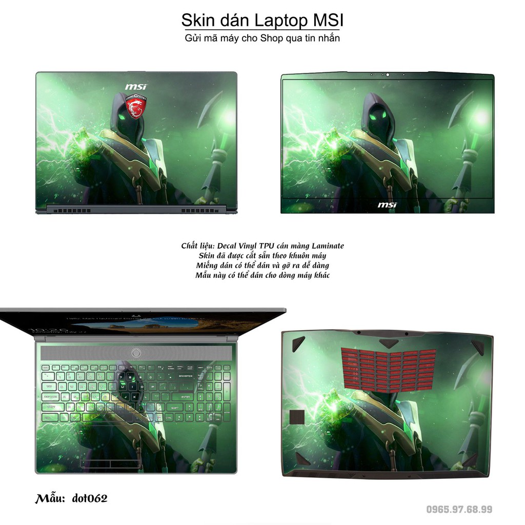 Skin dán Laptop MSI in hình Dota 2 nhiều mẫu 11 (inbox mã máy cho Shop)