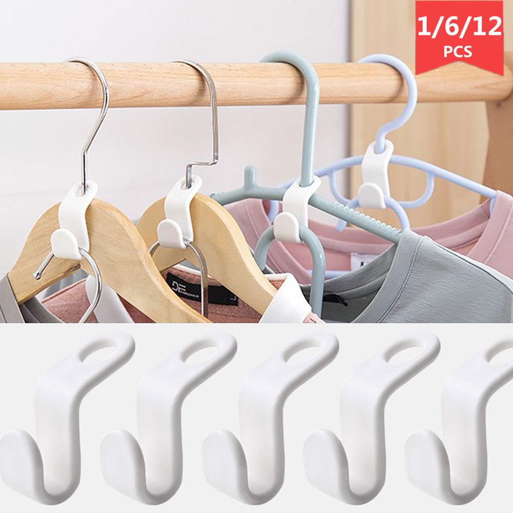 Set 1/6/12 móc treo phơi đồ áo làm từ nhựa hình chữ S