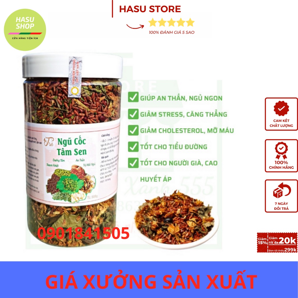 Trà ngũ cốc tâm sen 500g Hasu Hasu