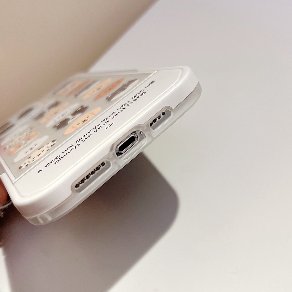 Ốp Điện Thoại Trong Suốt Họa Tiết Hoạt Hình Chú Chó Dễ Thương Kèm Giá Đỡ Cho Iphone 11 8 7 Plus SE2 XS XR 12 13 PRO MAX