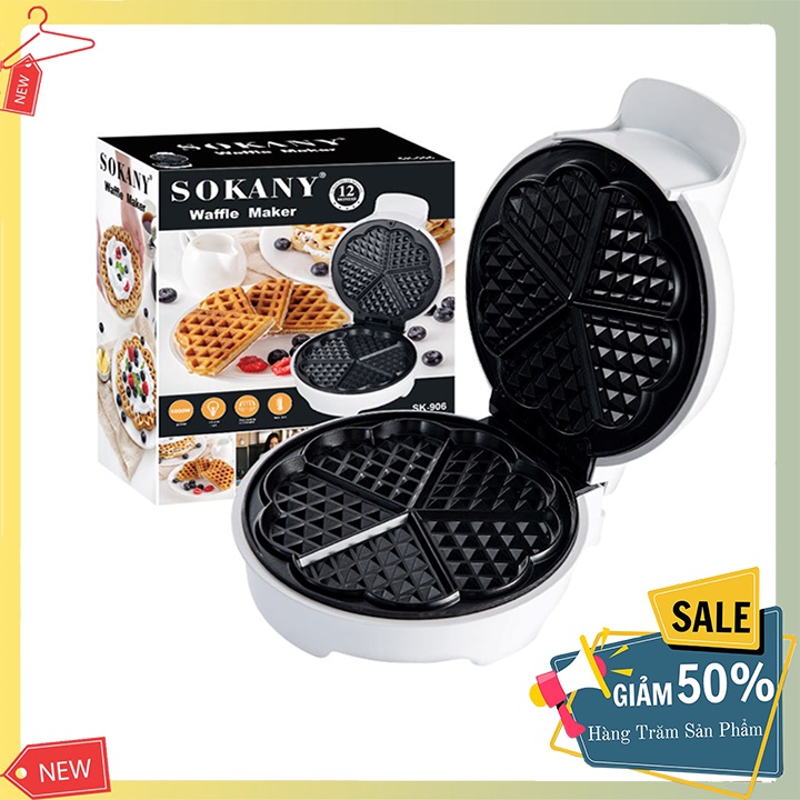 Máy Làm Bánh Waffle quế, bánh tổ ong Chính hãng SOKANY