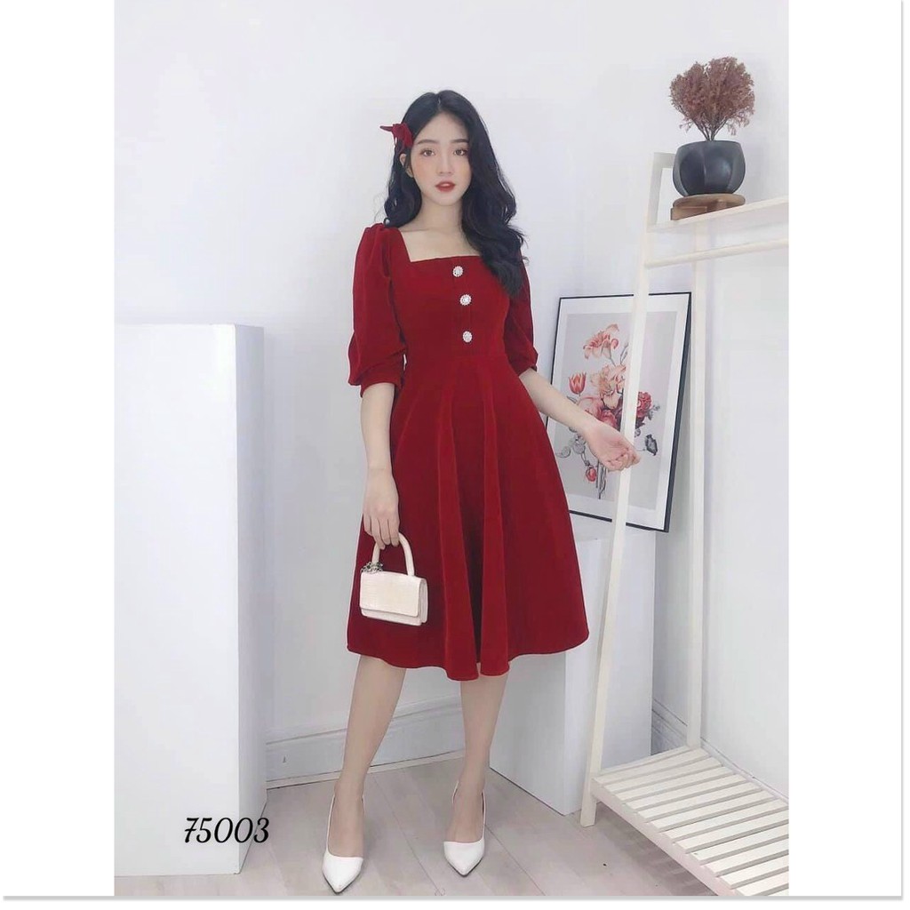 ĐẦM FORD DÁNG XÒE QUA GỐI,HỌA TIẾT TRƠN NHƯNG KHÔNG KẾM PHẦN SANG TRỌNG  THỜI TRANG KME.STORE