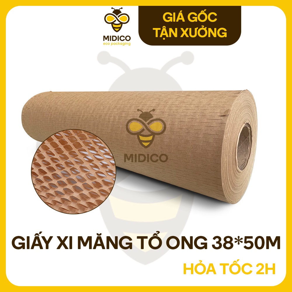 Cuộn Giấy Gói Chống Sốc Tổ Ong, Gói Quà Khổ 38cm x 50m - THAY THẾ XỐP NỔ, XỐP HƠI, XỐP BÓNG KHÍ