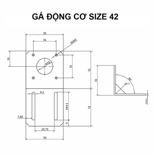 Gá động cơ bước size 42, 57