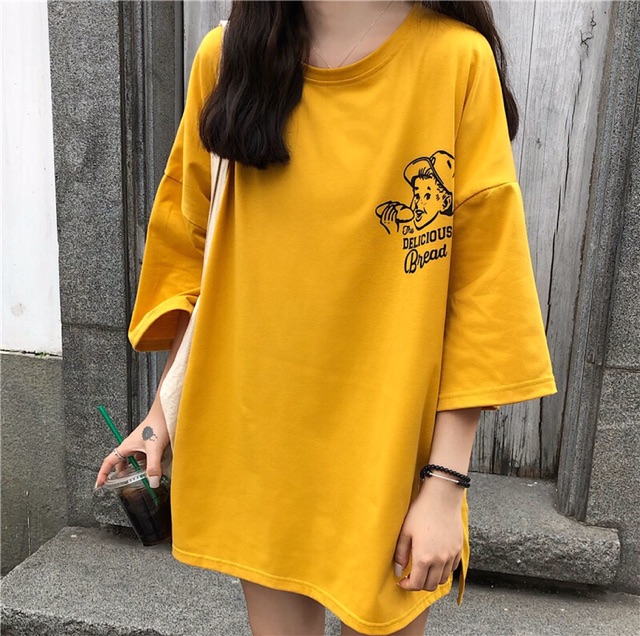 [Mã 11FASHIONSALE1 giảm 10K đơn 50K] Áo thun tay lỡ form rộng cá tính hình thật up ở cuối | BigBuy360 - bigbuy360.vn