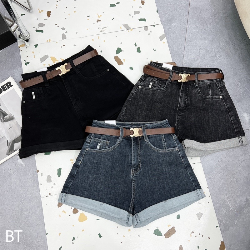 Quần short jean kèm đai celinee