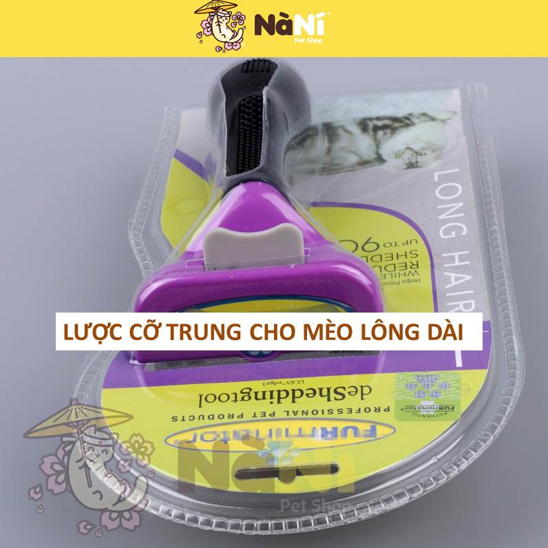 Lược FURminator - Lược chải lông chó mèo lấy lông rụng siêu đỉnh - Có size cún siêu bự, mèo anh lông ngắn - Nanipetshop