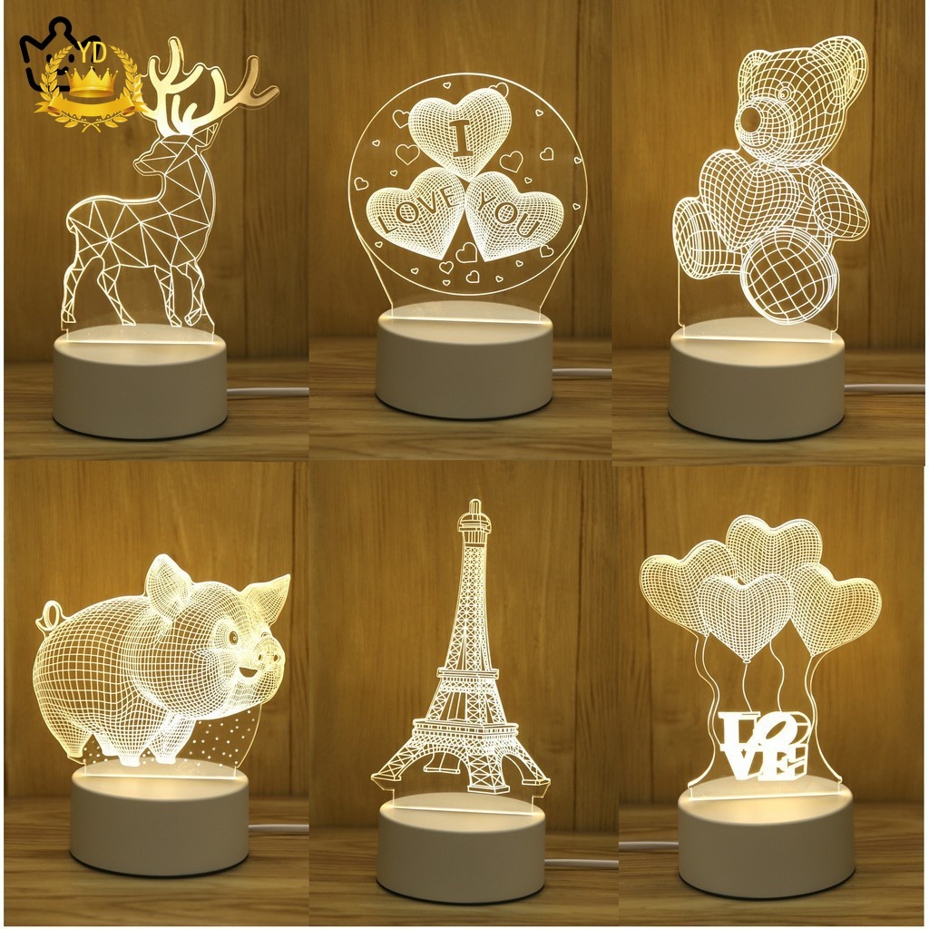 Đèn LED 3D JP6 để bàn tiện lợi HB