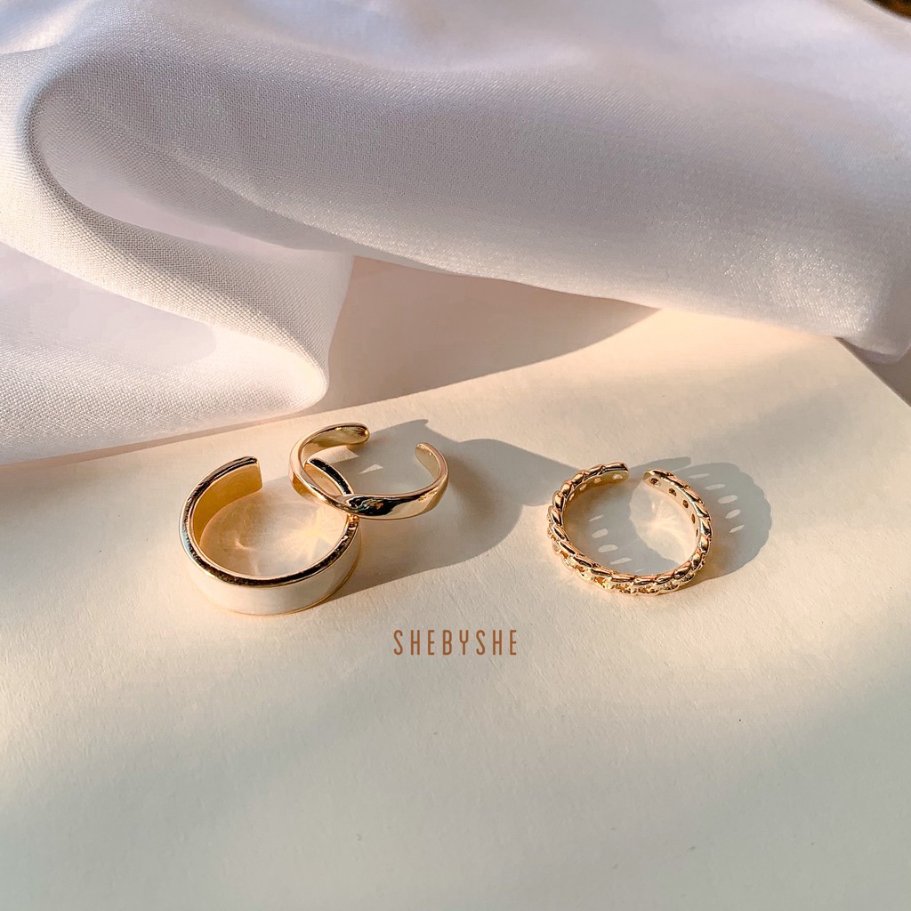 Set nhẫn nữ phong cách Hàn Quốc độc đáo, thời trang, cá tính  SHEBYSHE - N1