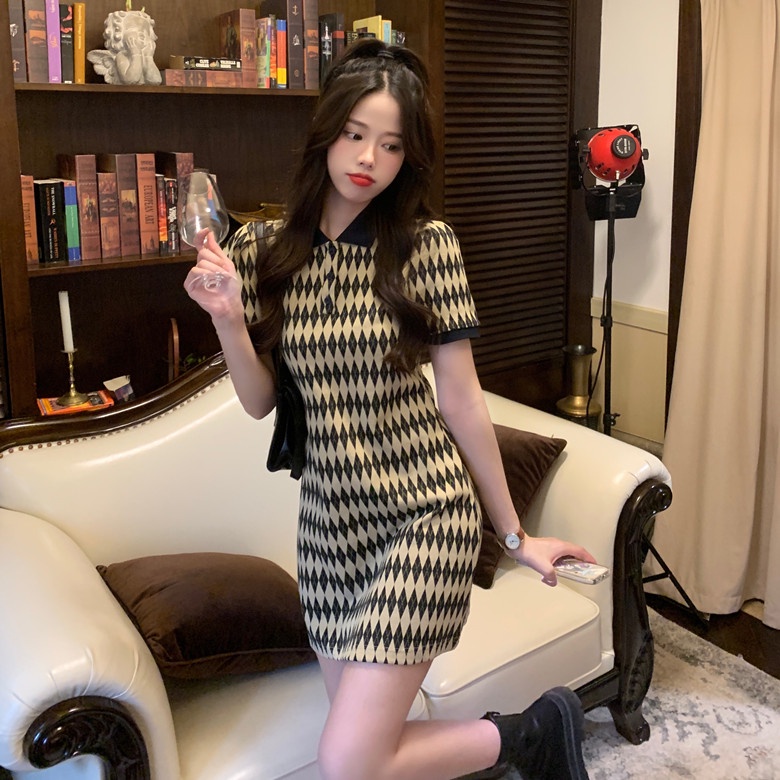 Đầm Dệt Kim Cổ Polo Thiết Kế Mới Cao Cấp Thời Trang Mùa Hè Dành Cho Nữ