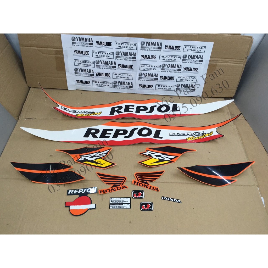Bộ tem xe máy Wave RS Repsol