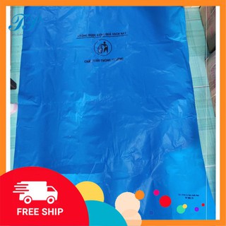 Túi đựng rác cho các cơ sở y tế size 90x120 màu xanh in chữ không đựng quá vạch này