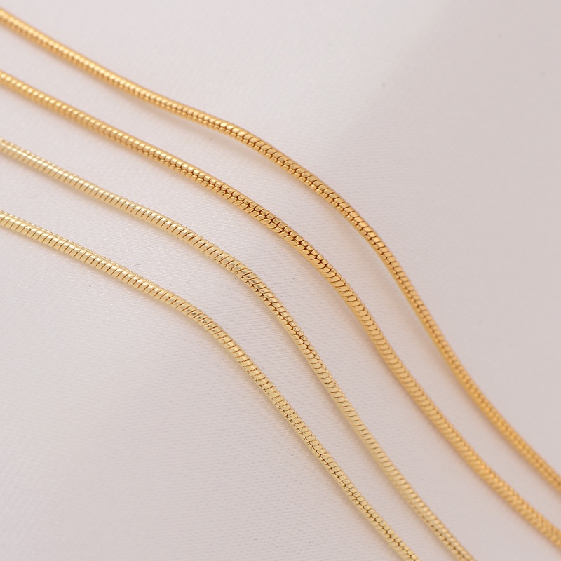 Dây Chuyền Mạ Vàng 18-Inch Mặt Hình Con Rắn 14k Có Thể Điều Chỉnh