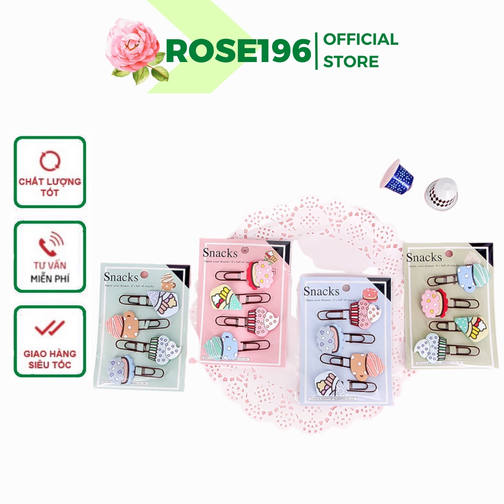 Sét 4 kẹp đa năng siêu xinh loại xịn ROSE196 (C37)