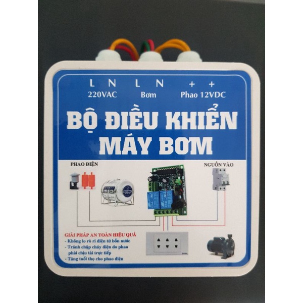 Bộ cấp điện 12v lên phao điều khiển máy bơm nước sinh hoạt. An toàn hơn khi sử dụng điện 220v thông thường