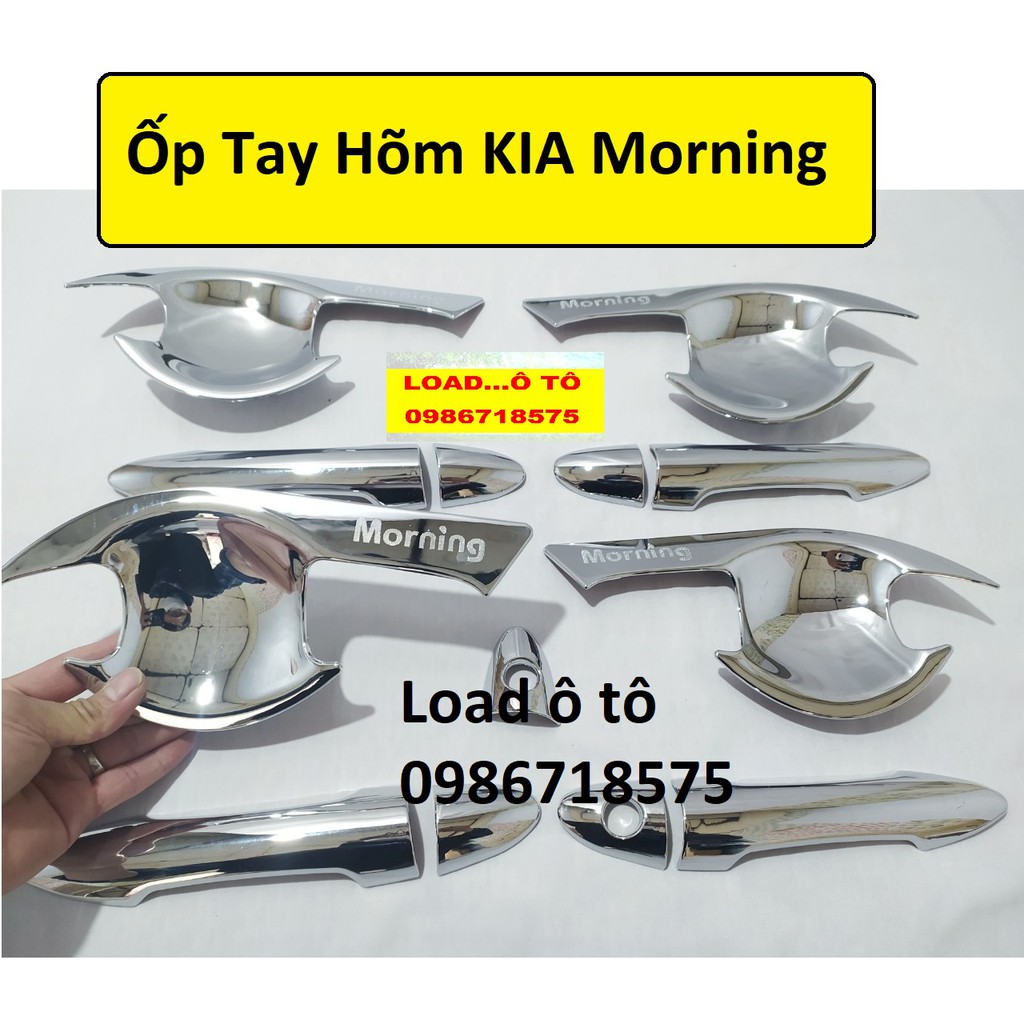 Bộ Ốp Tay Nắm Và Hõm Cửa Xe Kia Morning 2015-2019,2020 mạ Crom cao Cấp Load Ô tô