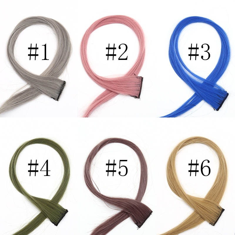 Tép tóc giả kiểu thẳng dài màu gradient thời trang Hàn Quốc