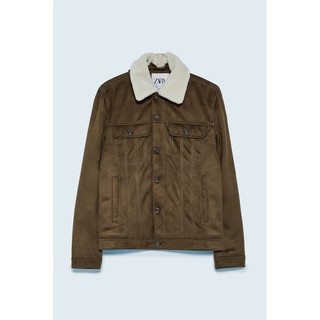 (2 MÀU) ÁO KHOÁC DA LỘN ZARA MAN CỔ LÔNG