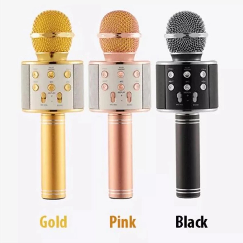 Mic kèm Loa Bluetooth WS-858 đa năng 6 trong 1 hát Karaoke(tường thảo)