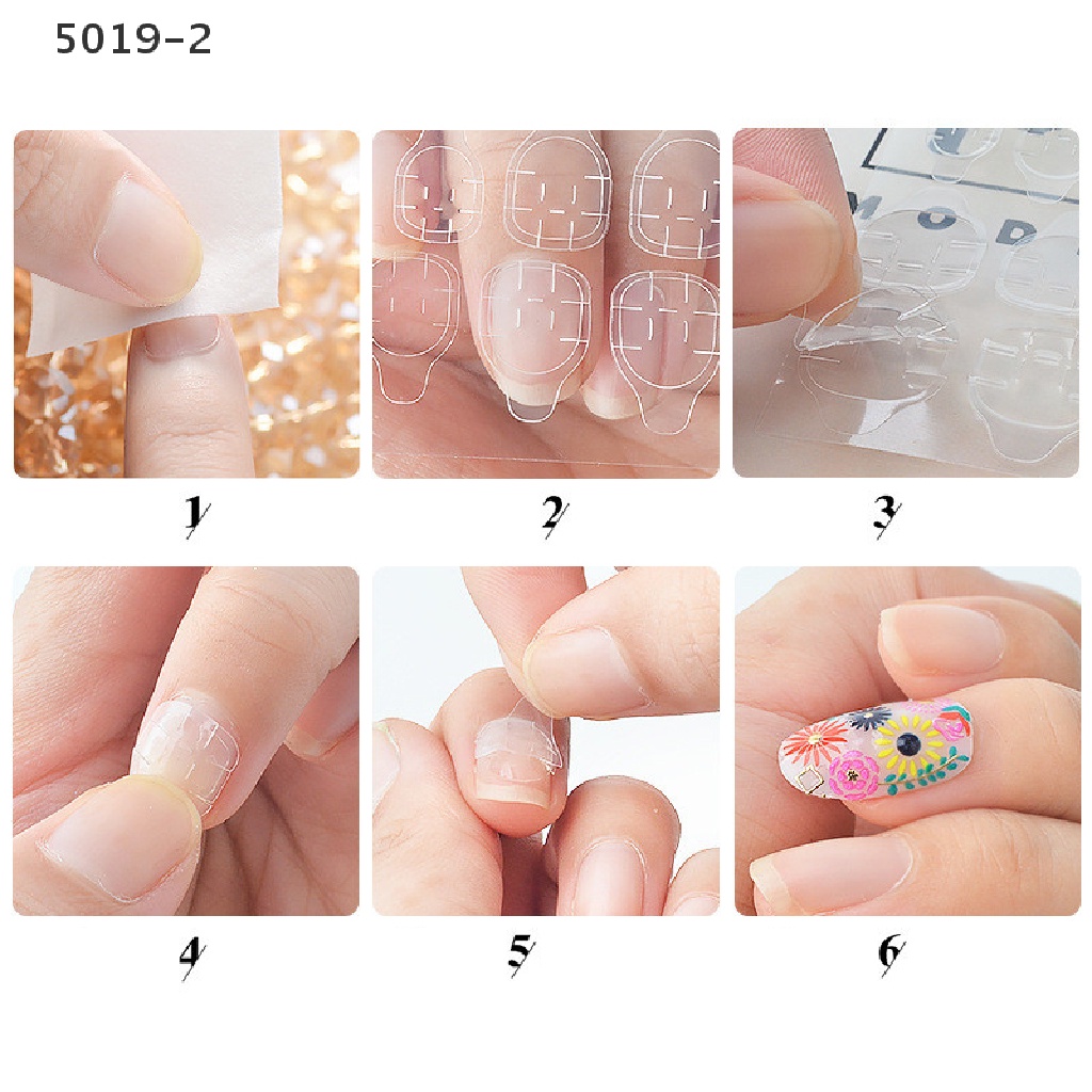 [GAV] 10 Sheets/240pcs Double Sided False Nail Art Adhesive Tape Glue Sticker DIY {VN}