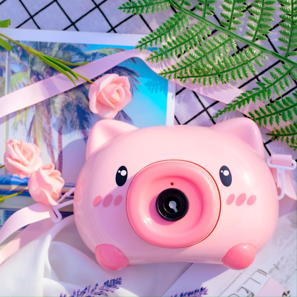 Máy ảnh thổi bong bóng hình heo dễ thương, an toàn cho sức khỏe của bé, đồ chơi cho bé nhựa abs loại 1
