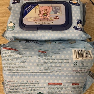 Khăn ướt cao cấp Wesser 70 tờ (có nắp)