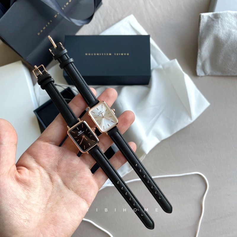 𝐐𝐔𝐀𝐃𝐑𝐎 𝐏𝐑𝐄𝐒𝐒𝐄𝐃 collection Đồng hồ nữ DVV2022 dây da mẫu vuông mới Tibihome tặng hộp chống nước