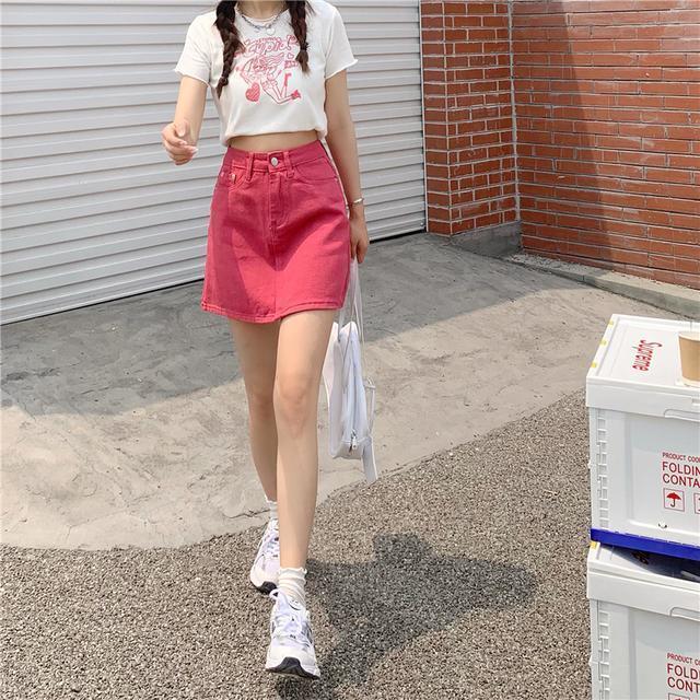 chân váy jean Chữ A Lưng Cao Thời Trang Mùa Hè 2021 (May 20)