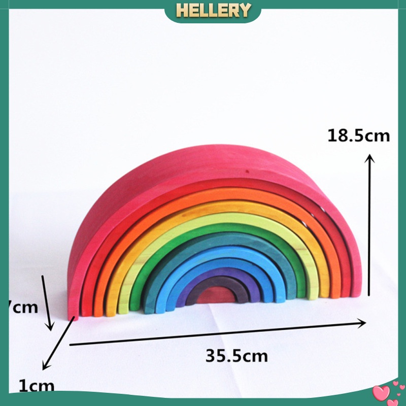 Bộ Đồ Chơi Đường Hầm Xếp Chồng Bằng Gỗ Màu Cầu Vồng Cho Bé