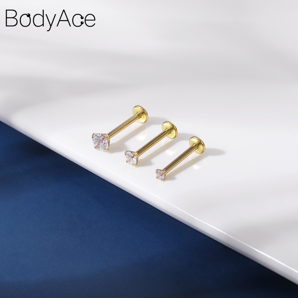 1 Khuyên Tai Hình Trụ 2/3/4MM Bằng Thép Không Gỉ