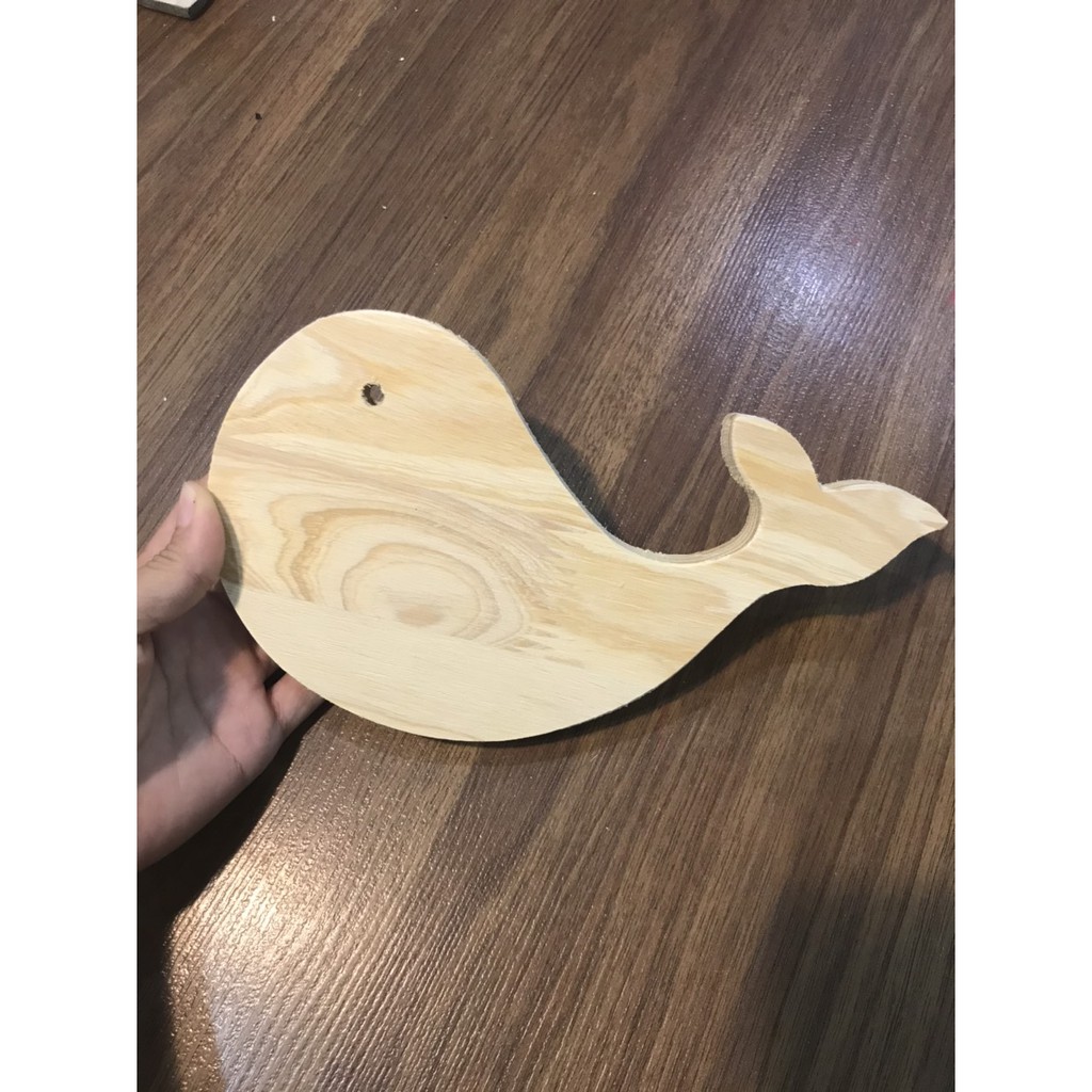Cá gỗ decor, chưa tô màu  trang trí nhà cửa, đồ chơi an toàn sáng tạo