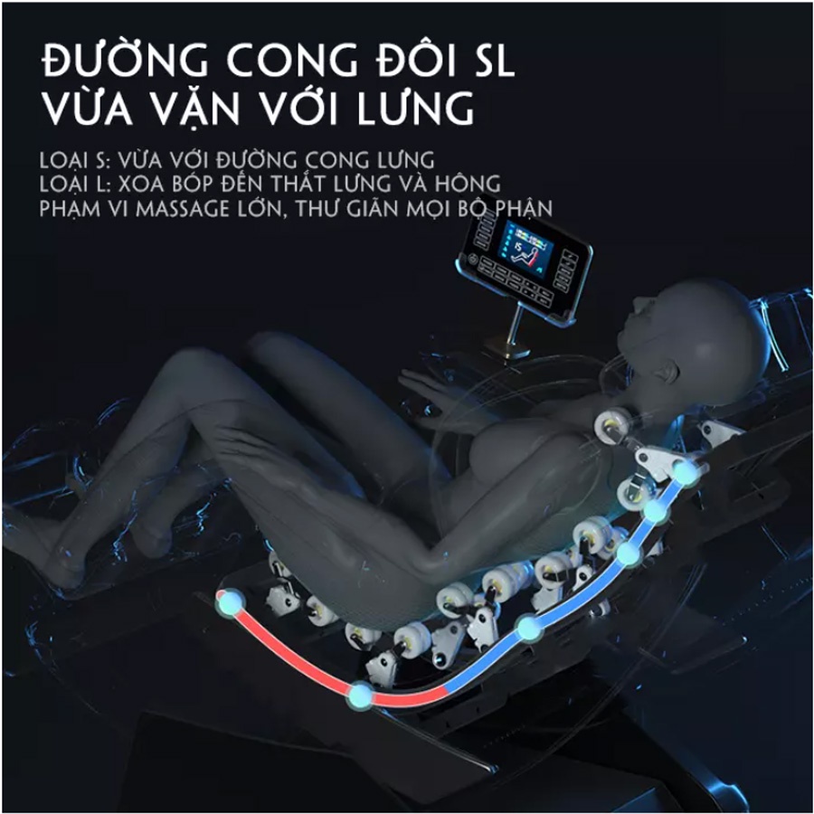 Ghế Massage Toàn Thân Công Nghệ Nhật Bản HP02, Ghế Mát Xa Cao Cấp Bi Lăn Di Động Kết Hợp 12 Bài Massage Chuyên Nghiệp