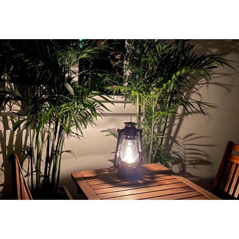 Đèn bão dùng dẫu kiểu BÓNG DÀI, Đèn cao 31cm chất liệu sắt dùng để dã ngoại, sưu tầm, trang trí quán cafe, derco quán xá