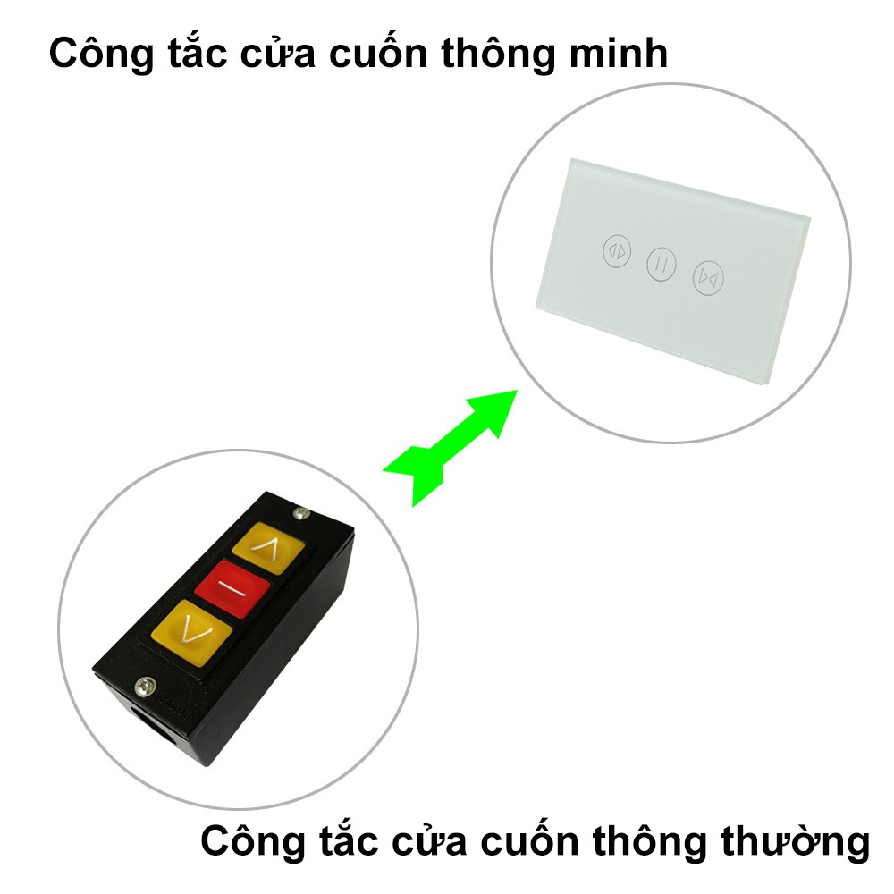 Công Tắc Cửa Cuốn Viền Nhôm WiFi Điều Khiển Qua Điện Thoại App Tuya