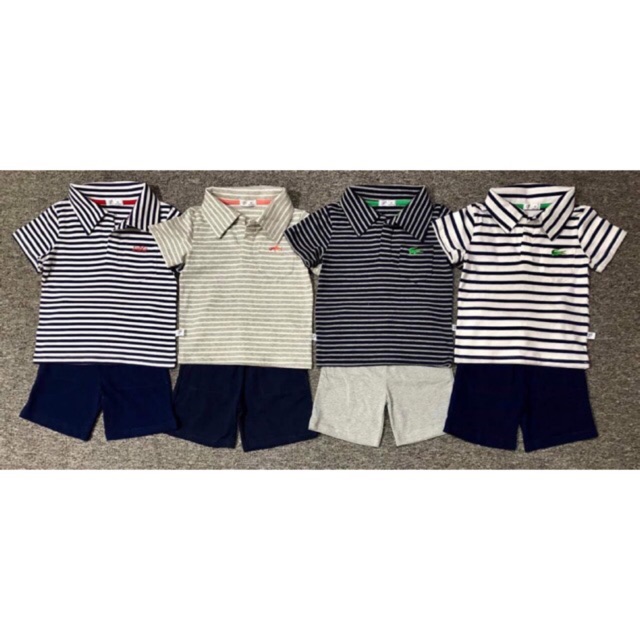 Bộ cotton polo bé trai xuất nhật