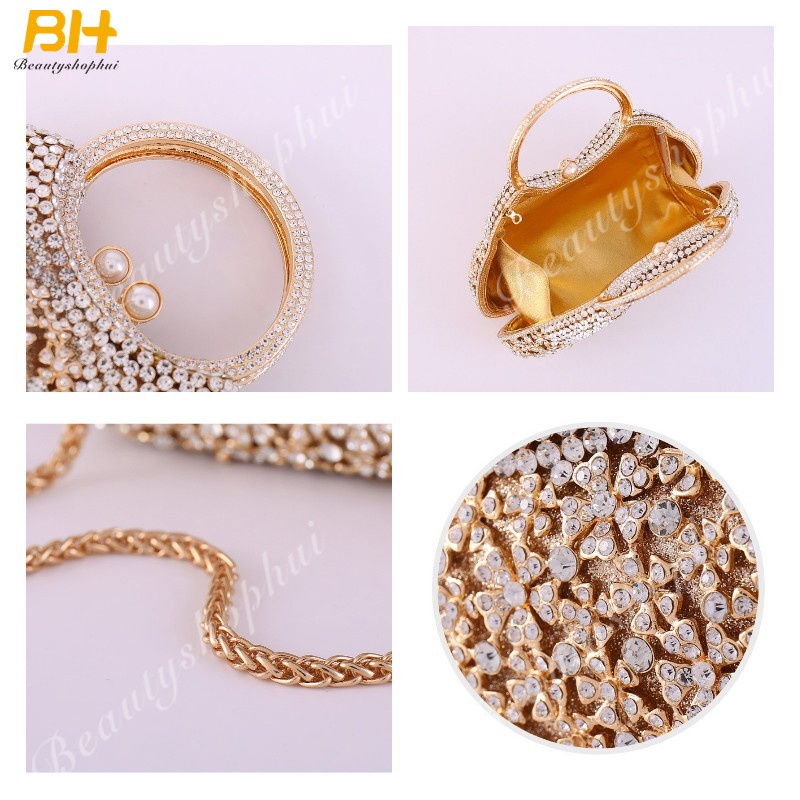 Túi Xách Tote Đính Đá Họa Tiết Hoa Thiết Kế Cỡ Lớn Thời Trang Sang Trọng Cho Nữ