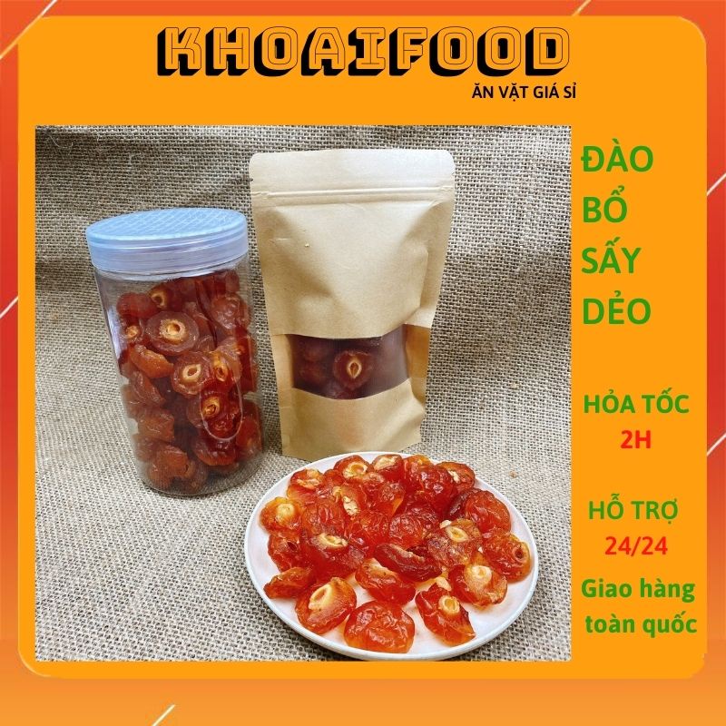 Đào nâu bổ đôi sấy dẻo dinh dưỡng hũ 500g